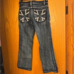 Route 66 boys Dark Wash Bootcut Jeans with Contrast Back Pocket Stitching